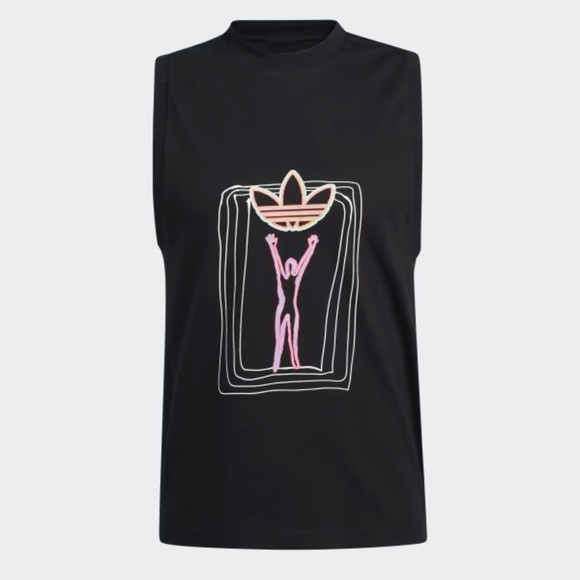 USED - Adidas Black Graphic Tank Top (Gender Neutral) - Picture 1 of 3